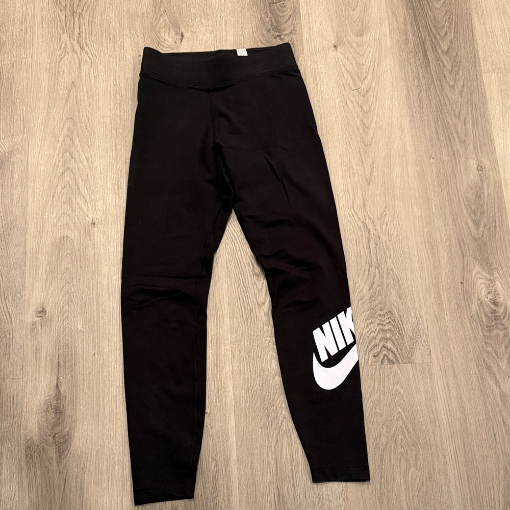 Nike Black Leggings with White Logo for women